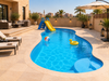 Freeform Fiberglass Pool with Integrated Steps