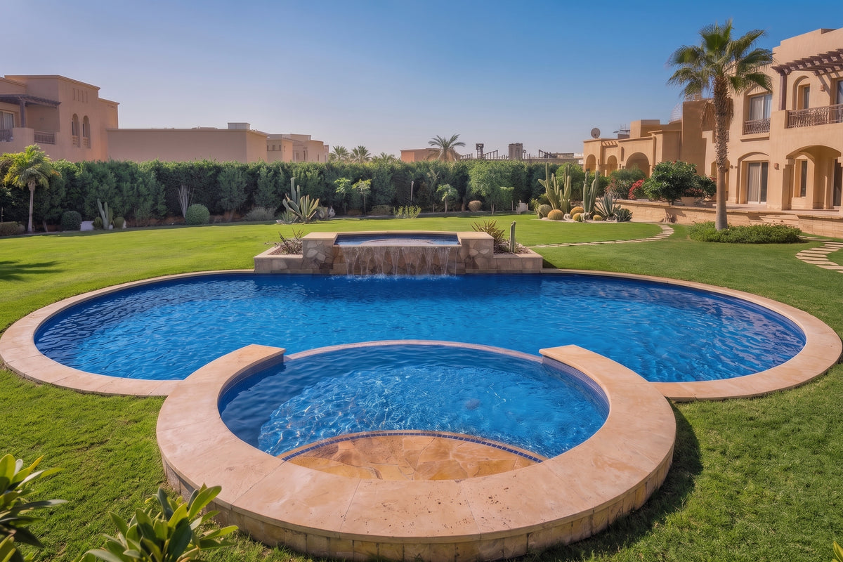 Outdoor Pool with Stone Waterfall