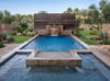 Modern Rectangular Outdoor Pool with Waterfall