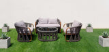 Outdoor Woven Rope Sofa and Two Armchairs Set