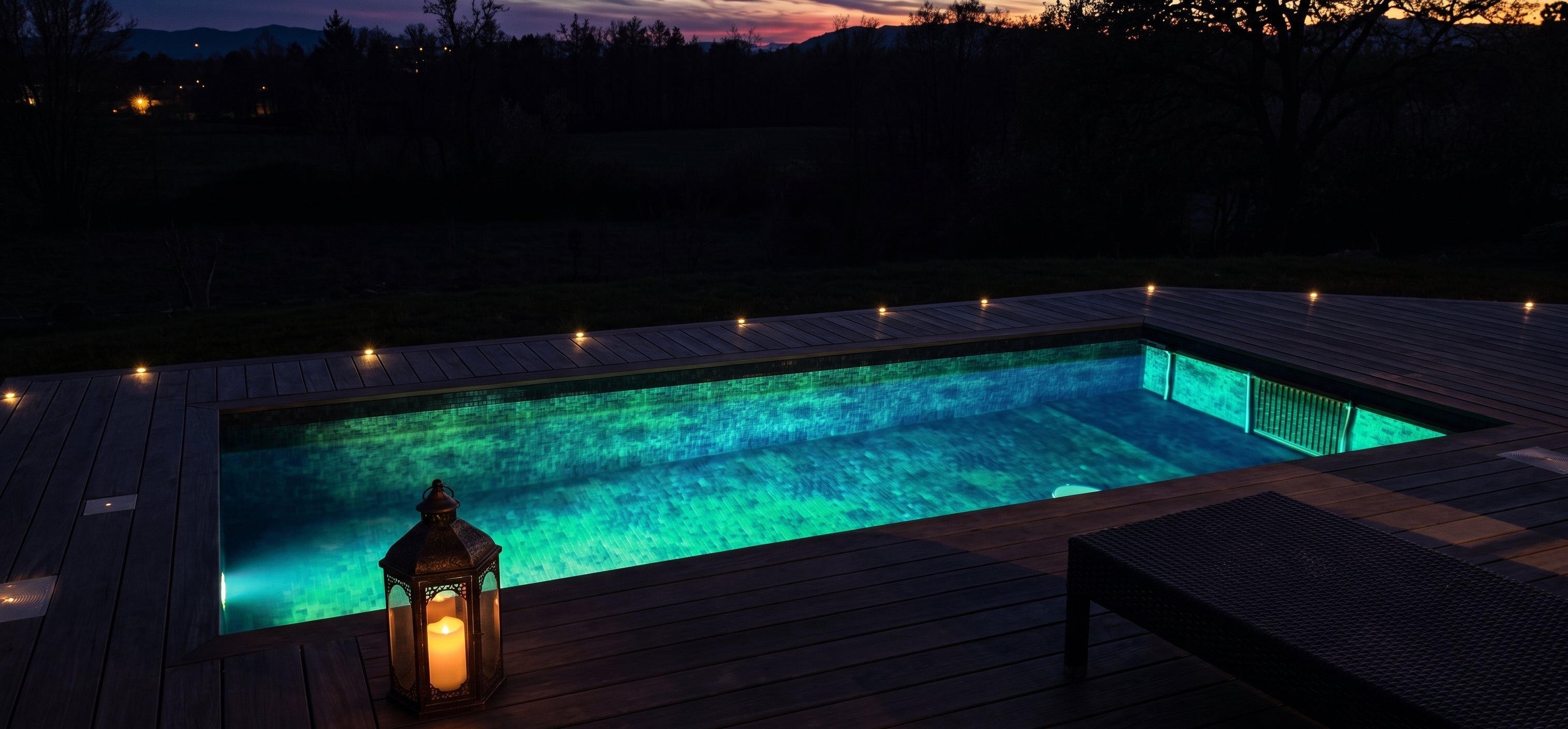 Modern Illuminated Plunge Pool | The Horizon Dusk Edition