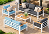 Modern Three Seater Sofa, Two Seater Sofa, Two Armchairs and a Table