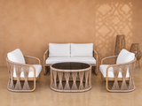 Two Seater Sofa, Two Armchairs and a Table