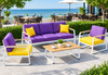 Three-Seater Sofa with Two Armchairs and Table