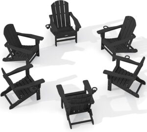 kingyes folding adjustable adirondack chair front view