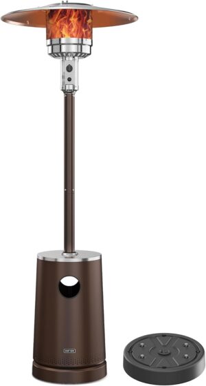 Outdoor patio heater providing 50,000 BTU heat